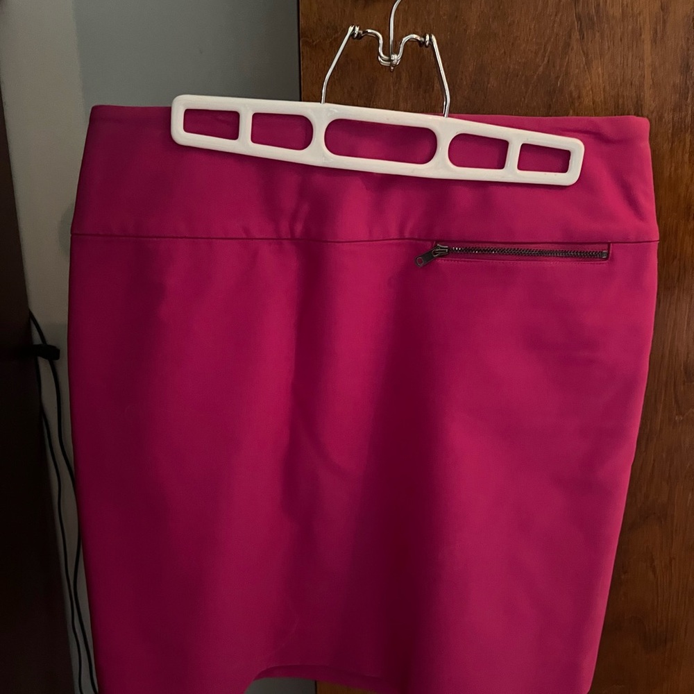 Ann Taylor Pink Asymmetrical Pencil Skirt Mini